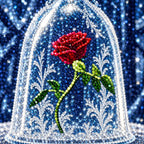 Close-up diamond detail for Winter Rose Under Glass