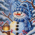 Winter Snowman Forest Diamond Painting Kit detail