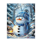Winter Snowman Forest Diamond Painting Kit original artwork on white background