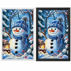 Winter Snowman Forest Diamond Painting Kit frame comparison
