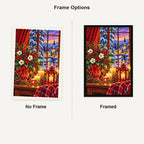 Winter Solstice Candle Window — No Frame and Framed style comparison