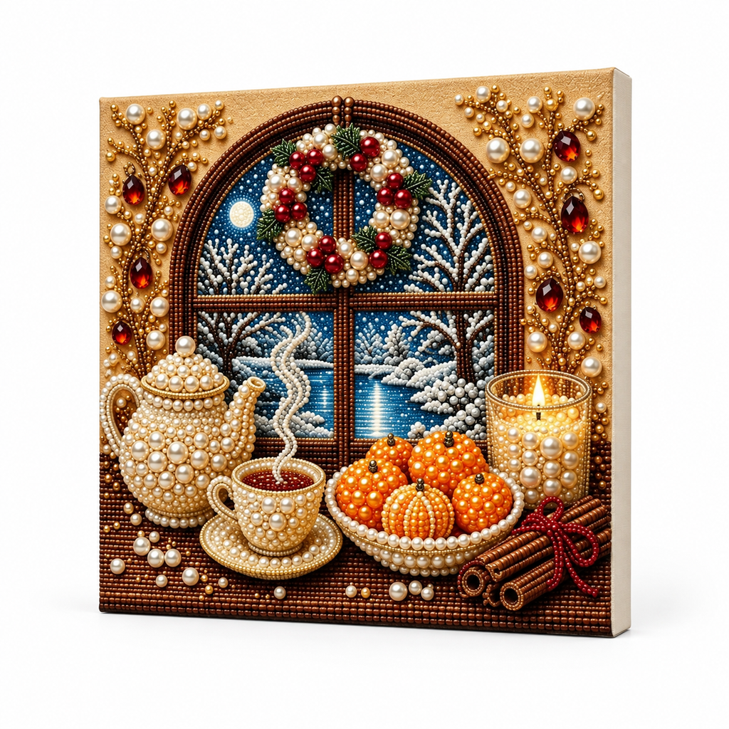 Winter Window Tea Still Life pearl painting kit – hero image