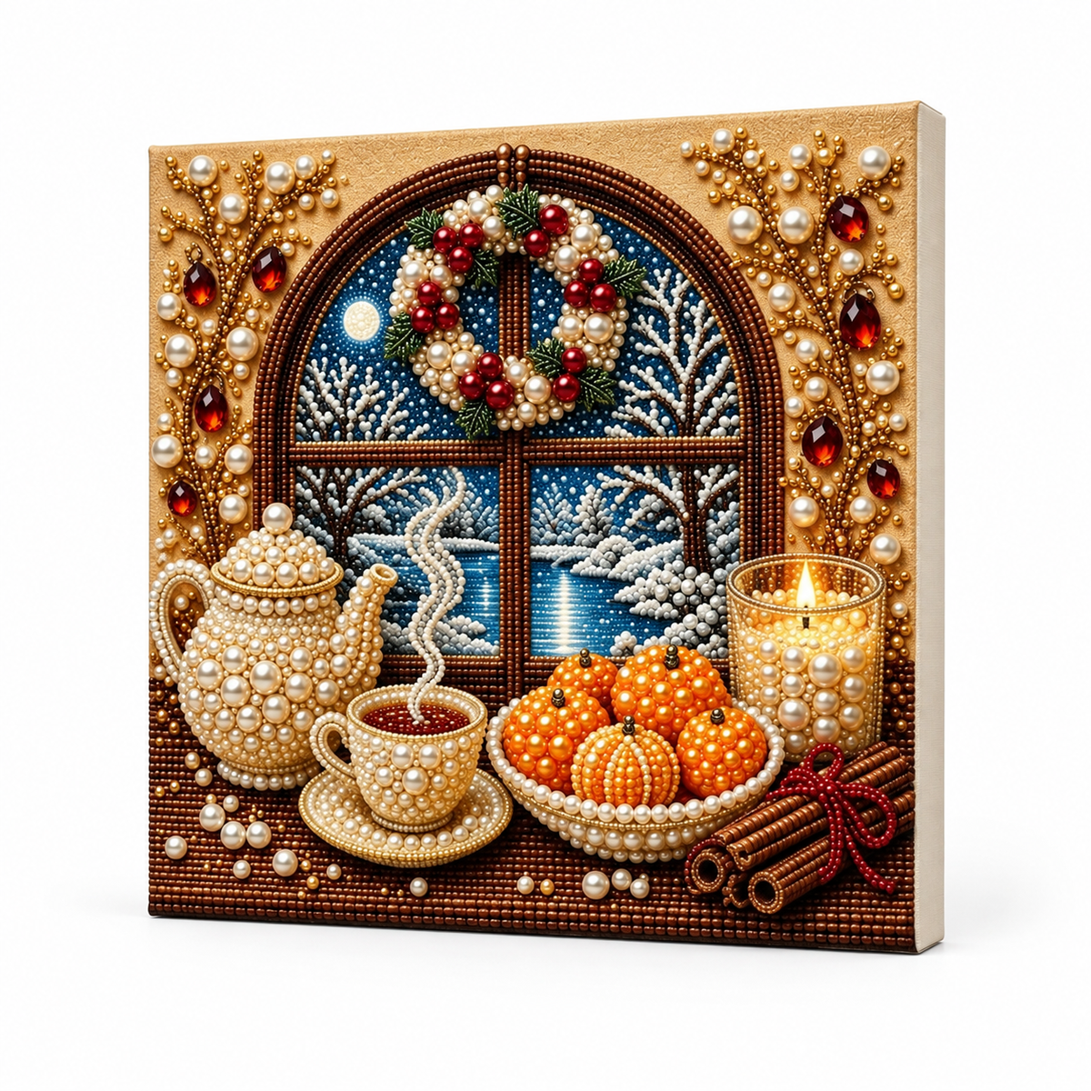 Winter Window Tea Still Life pearl painting kit – hero image