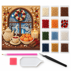 Winter Window Tea Still Life pearl painting kit – kit image