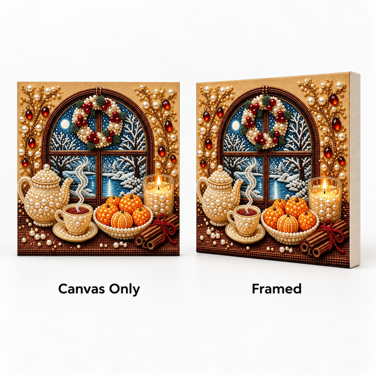 Winter Window Tea Still Life pearl painting kit – style image