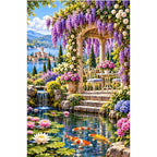 Wisteria Gazebo Koi Pond — original artwork on a clean white background