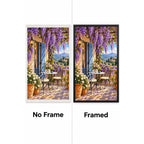 Wisteria Terrace Lake Diamond Painting Kit No Frame and Framed comparison