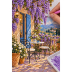 Wisteria Terrace Lake Diamond Painting Kit diamond placement process