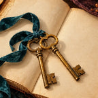 Close-up diamond detail of the witch's autumn keys diamond painting