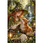 Woodland Witch Fox Diamond Painting Kit original artwork on white background