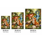 Woodland Witch Fox Diamond Painting Kit size guide