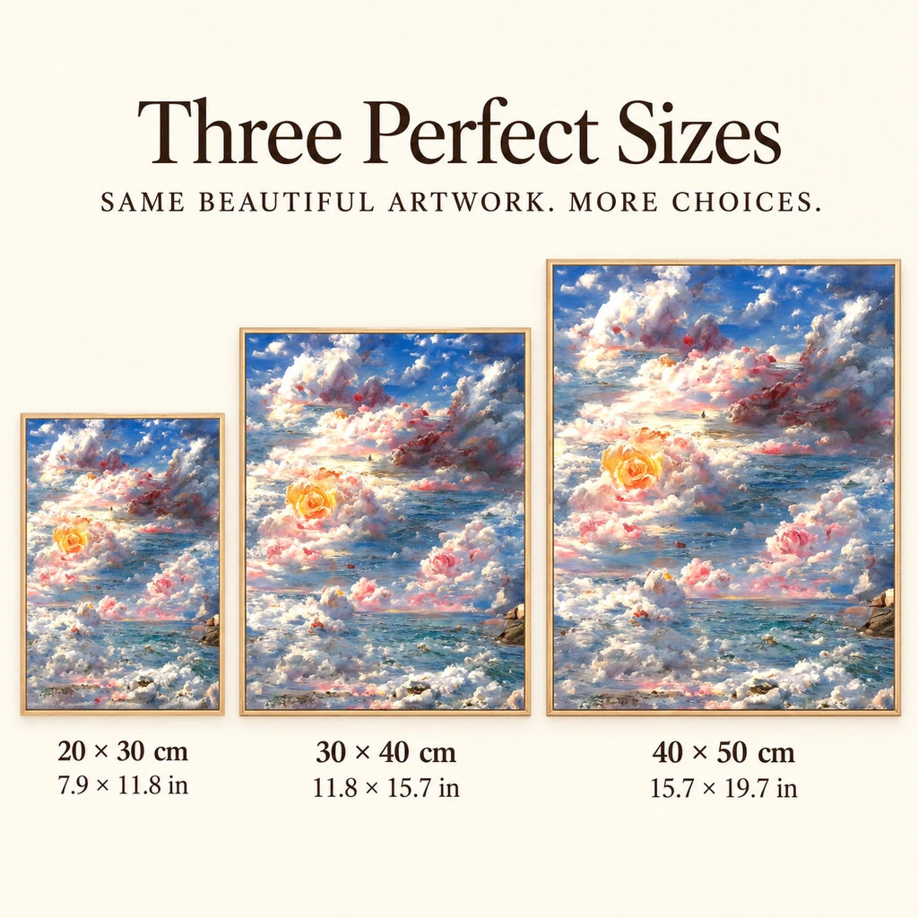 Yellow Rose Above the Cloud Sea: sizes