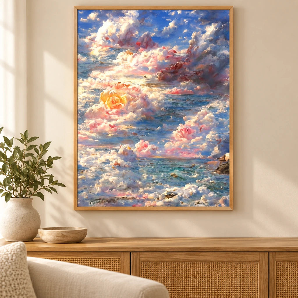 Yellow Rose Above the Cloud Sea: scene