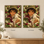 Framed and no-frame options for the Young Shepherd and Lamb diamond painting