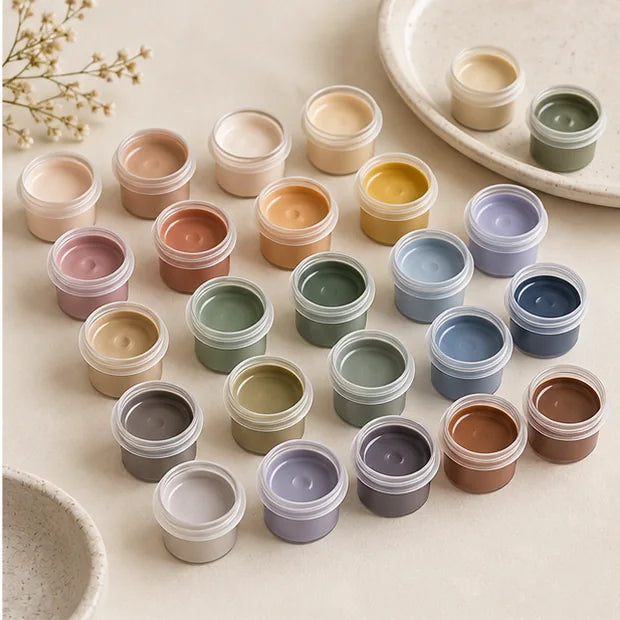 Pre-mixed acrylic paint pots