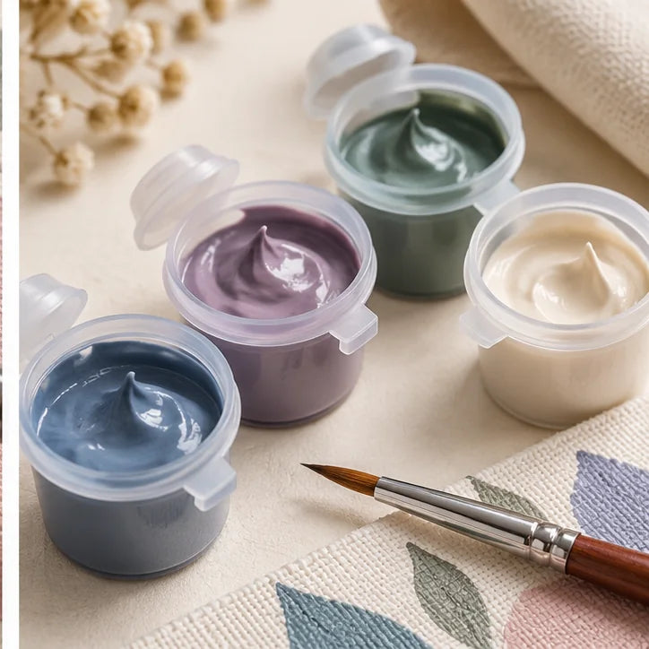 Pre-mixed acrylic paints for paint by numbers